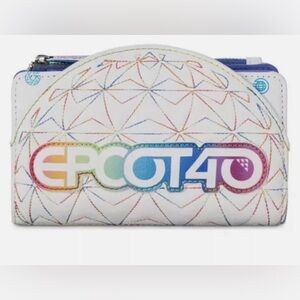 NWT Disney Parks EPCOT 40th Anniversary Loungefly zippered wallet